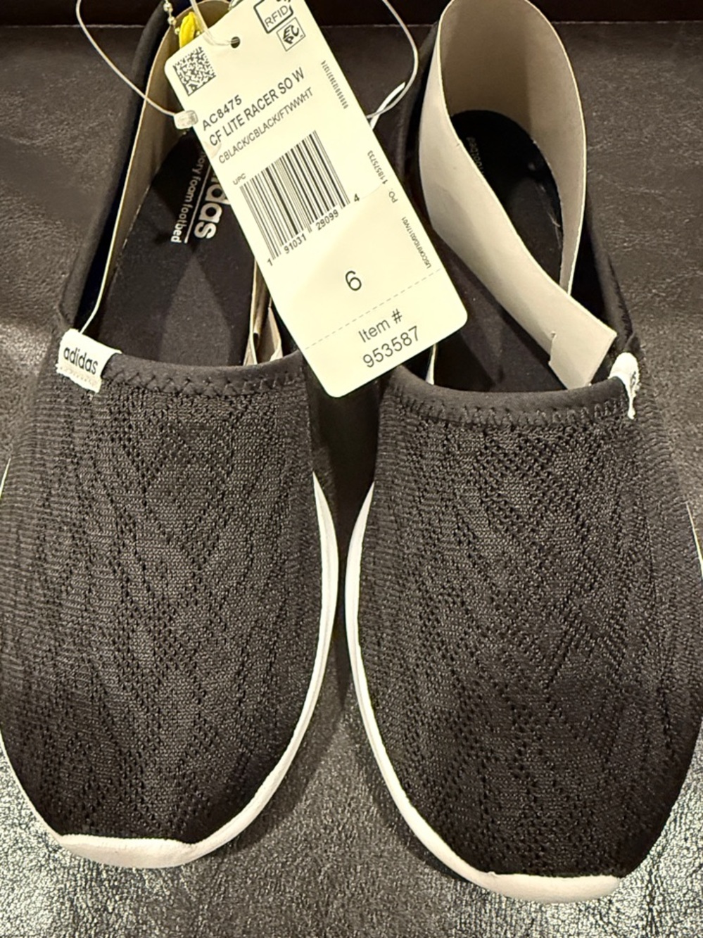 adidas Women’s Black Knit Slip-On Slingback Sneakers Size 6